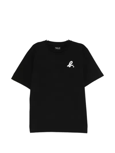 Agnès B. Logo-embroidered T-shirt In Black