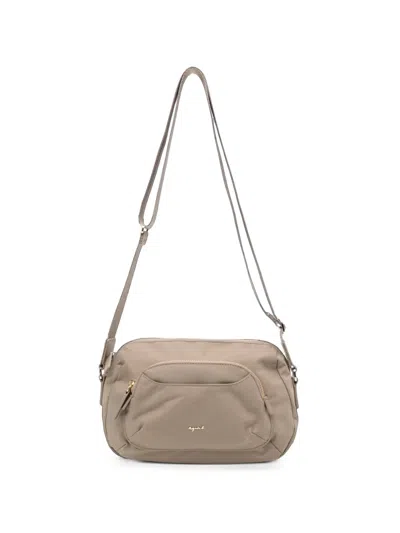 Agnès B. Logo-plaque Crossbody Bag In Neutral