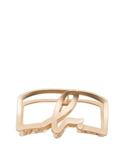 Agnès B. Logo-plaque Hair Clip In Gold