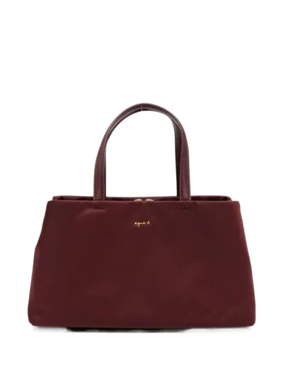 Agnès B. Logo-plaque Tote Bag In Red