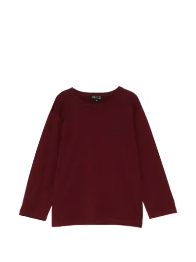 Agnès B. Logo-print Long-sleeve T-shirt In Gray