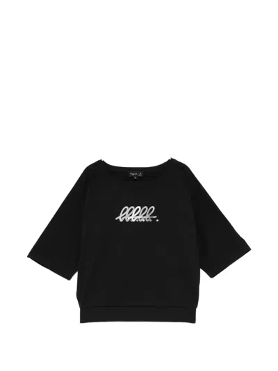 Agnès B. Logo-print Short-sleeve T-shirt In Black