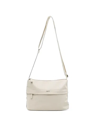 Agnès B. Logo-print Shoulder Bag In White