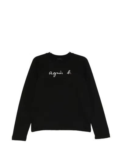 Agnès B. Logo-print Sweater In Black