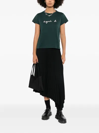 Agnès B. Logo-print T-shirt In Green