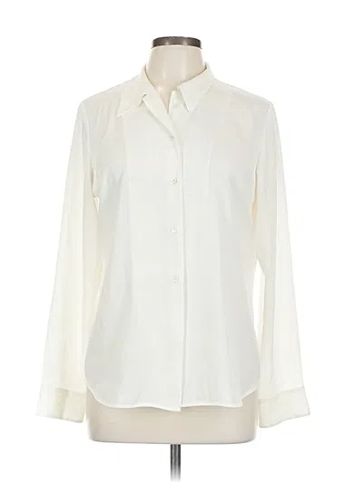 Pre-owned Agnès B. Long Sleeve Blouse In White