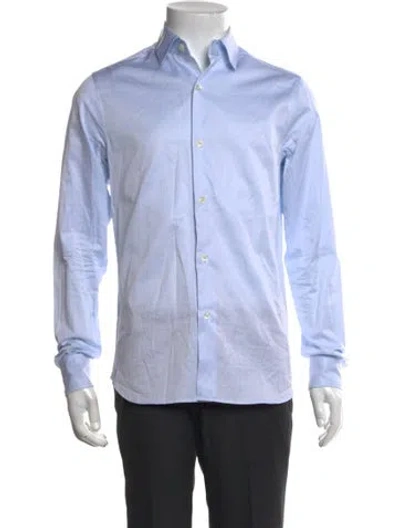 Pre-owned Agnès B. Long Sleeve Dress Shirt In Blue