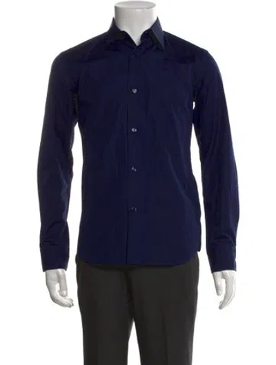 Pre-owned Agnès B. Long Sleeve Dress Shirt In Blue