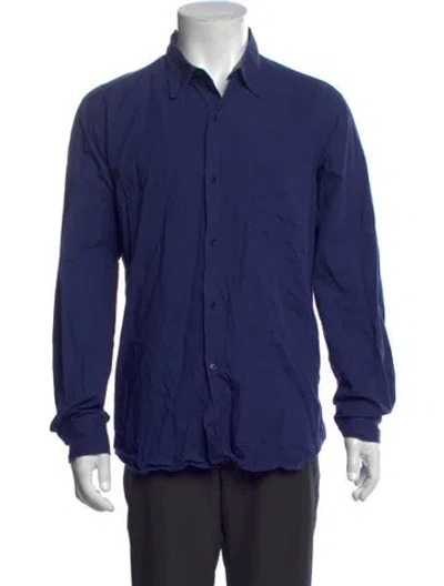 Pre-owned Agnès B. Long Sleeve Dress Shirt In Blue