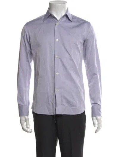 Pre-owned Agnès B. Long Sleeve Dress Shirt In Purple