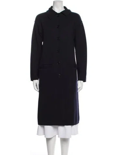 Pre-owned Agnès B. Merino Wool Coat In Blue