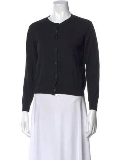 Pre-owned Agnès B. Merino Wool Crew Neck Sweater In Black