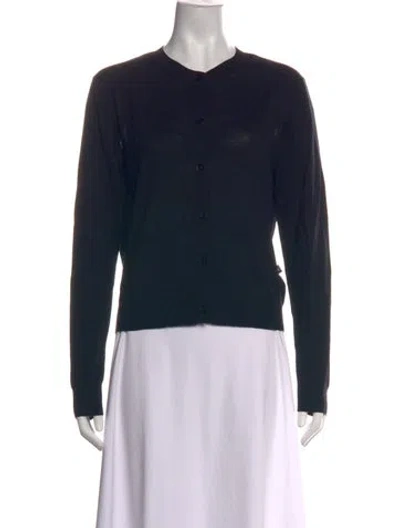 Pre-owned Agnès B. Merino Wool Crew Neck Sweater In Black