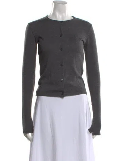 Pre-owned Agnès B. Merino Wool Crew Neck Sweater In Gray