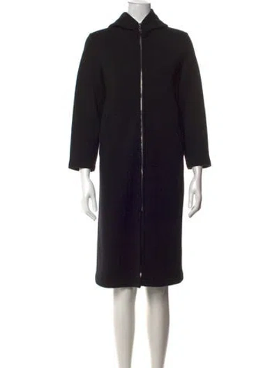 Pre-owned Agnès B. Merino Wool Long Dress In Black