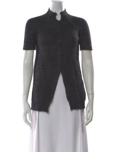 Pre-owned Agnès B. Merino Wool Mock Neck Sweater In Gray