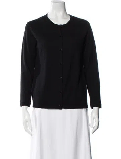 Pre-owned Agnès B. Merino Wool Scoop Neck Sweater In Black