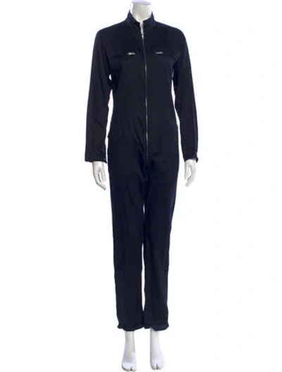 Pre-owned Agnès B. Mock Neck Jumpsuit In Black