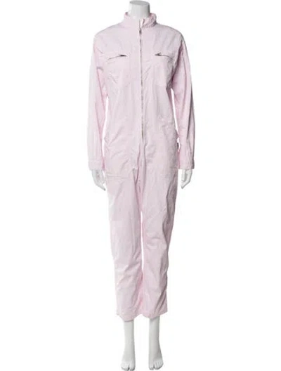 Pre-owned Agnès B. Mock Neck Jumpsuit In Pink