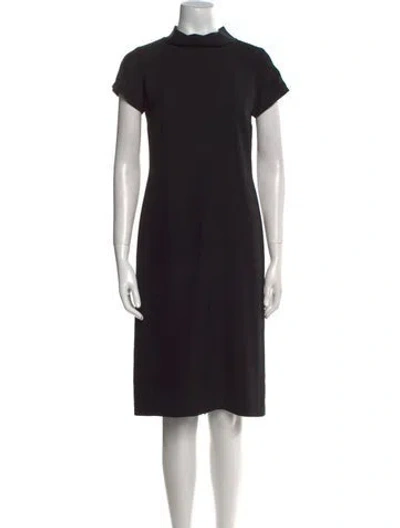 Pre-owned Agnès B. Mock Neck Knee-length Dress In Black