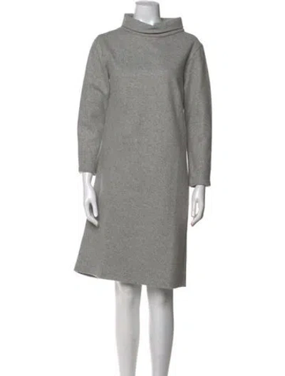Pre-owned Agnès B. Mock Neck Knee-length Dress In Gray