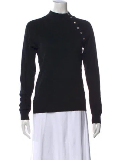 Pre-owned Agnès B. Mock Neck Sweater In Black
