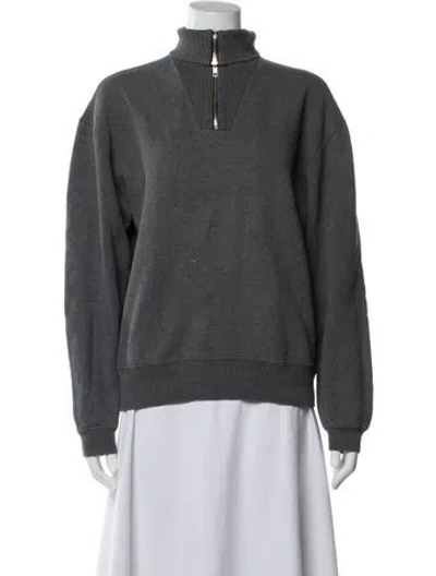 Pre-owned Agnès B. Mock Neck Sweater In Gray