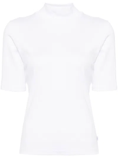 Agnès B. Mock Neck T-shirt In White
