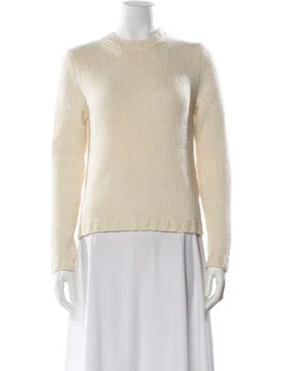 Pre-owned Agnès B. Mohair Crew Neck Sweater In Neutral