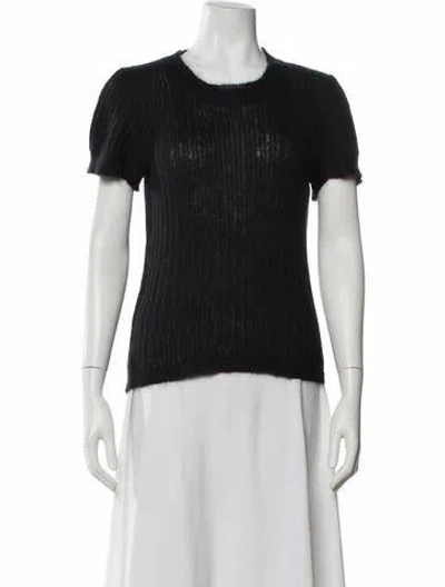 Pre-owned Agnès B. Mohair Crew Neck Sweater In White
