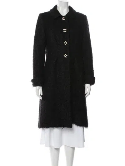 Pre-owned Agnès B. Mohair Faux Fur Coat In Gray