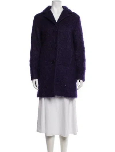 Pre-owned Agnès B. Mohair Jacket In Purple