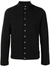 Agnès B. Nacre Snap-button Cotton Cardigan In Black