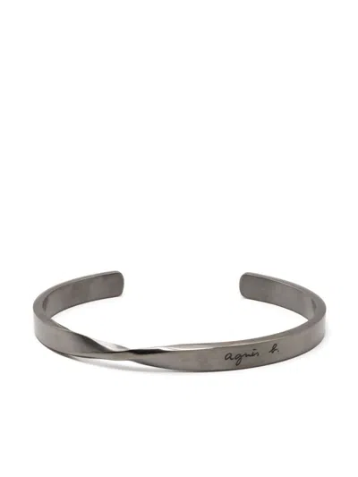 Agnès B. Narrative Bangle Homme In Metallic