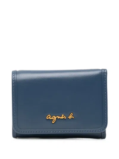 Agnès B. Nathalie Tri-fold Wallet In Blue