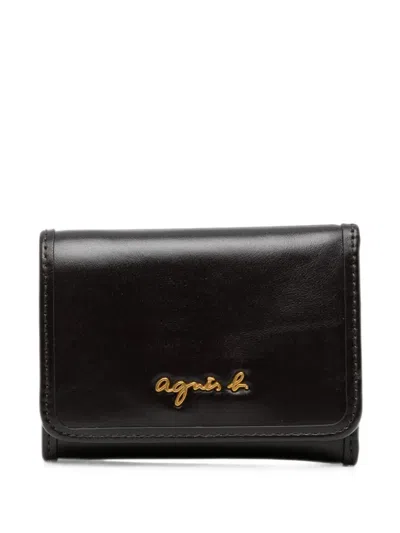 Agnès B. Nathalie Tri-fold Wallet In Black