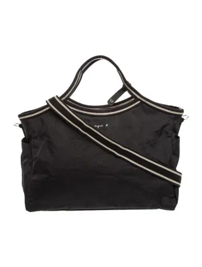 Pre-owned Agnès B. Nylon Tote In Black