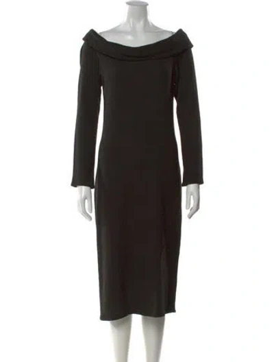 Pre-owned Agnès B. Off-the-shoulder Knee-length Dress In Black