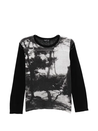 Agnès B. Ombre Photoprint Sweater In Black