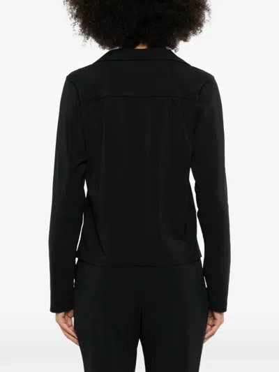 Agnès B. Open-collar Pearl-snap Shirt In Black