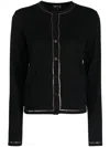 Agnès B. Paillettes Fine-knit Cardigan In Black