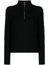 Agnès B. Panelled Zipped Cotton Sweatshirt In Black