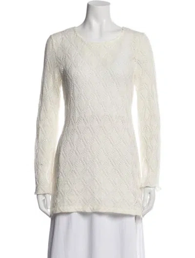 Pre-owned Agnès B. Patterned Crew Neck Sweater In Neutrals