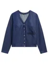 Agnès B. Phone V-neck Cardigan In Blue