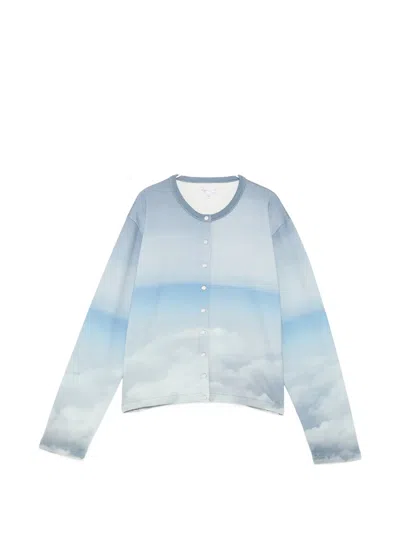 Agnès B. Photo-printed Cardigan In Blue