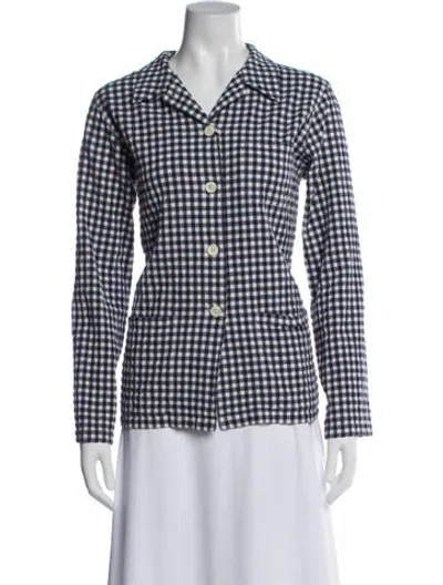 Pre-owned Agnès B. Plaid Print Blazer In Multi