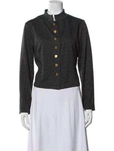 Pre-owned Agnès B. Plaid Print Evening Jacket In Gray