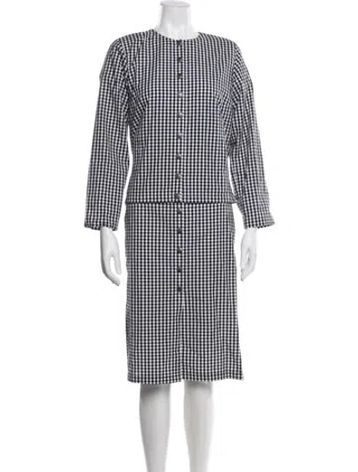Pre-owned Agnès B. Plaid Print Skirt Set In Neutrals