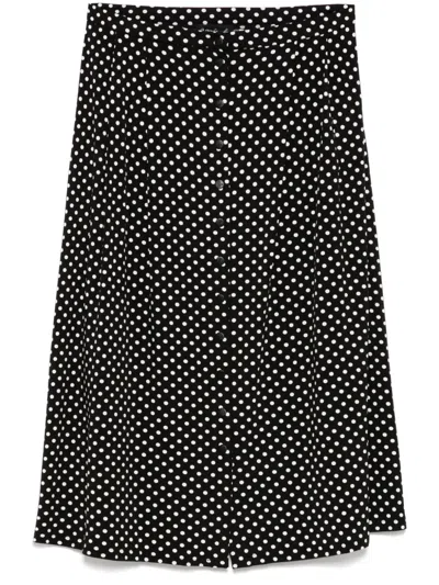 Agnès B. Polka-dot Loise Skirt In Black