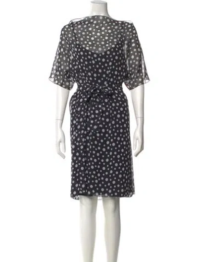 Pre-owned Agnès B. Polka Dot Print Knee-length Dress In Black